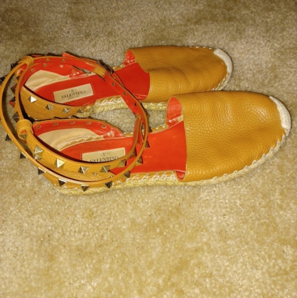Tan Studded Valentino Espadrilles